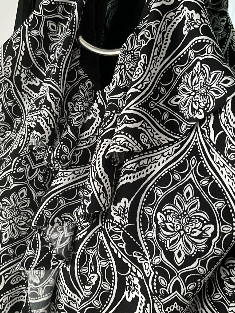 White House Black Market Black & White Paisley Halter top